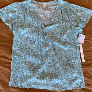 Blue floral blouse